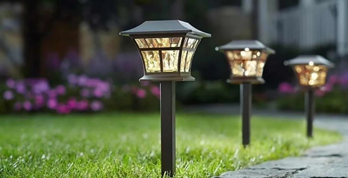 landscape lighting installation services with professionally installed pathway lights in Louisville, KY